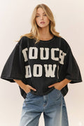 Acid Wash Oversized Short Sleeve Sweatshirt