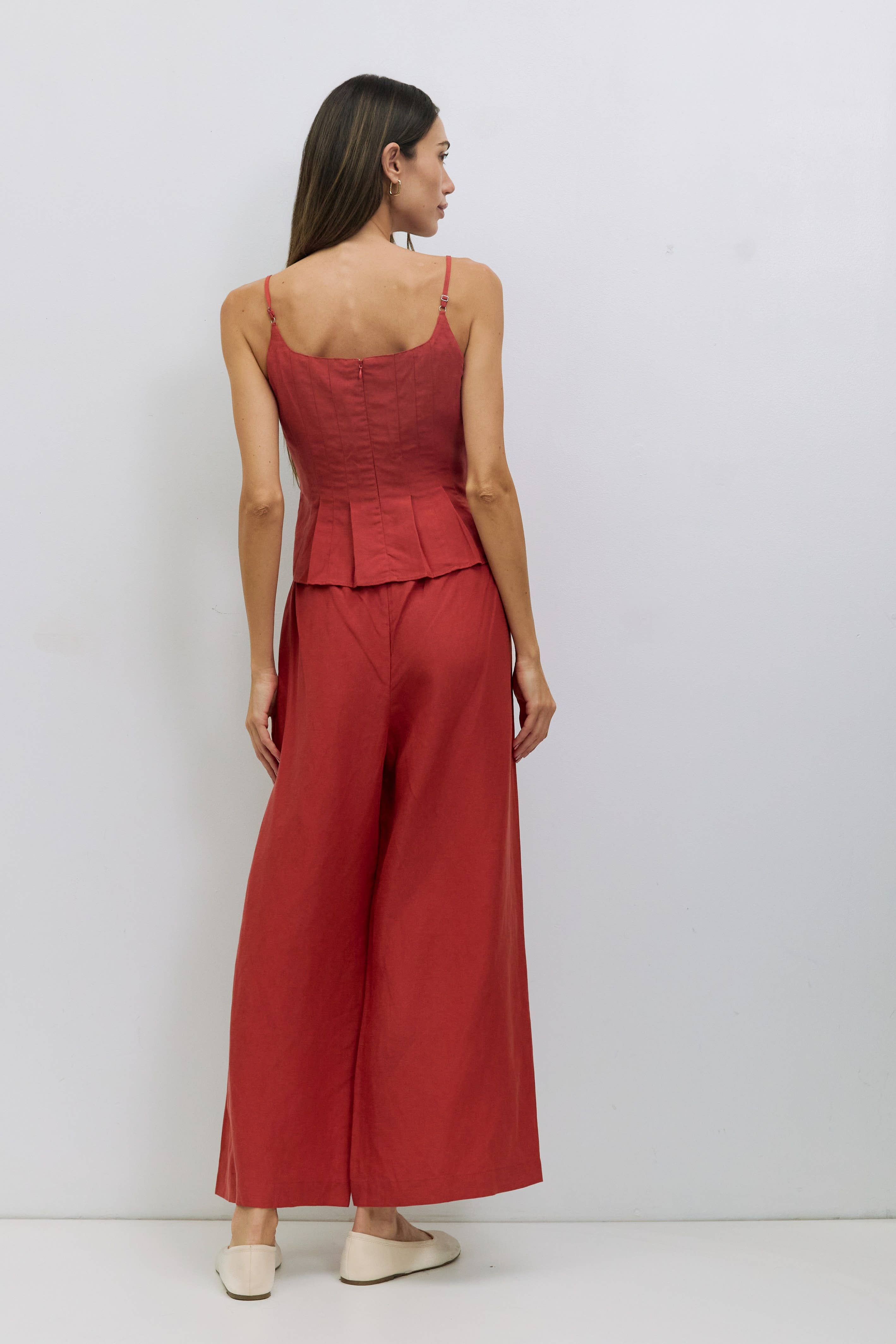 Love Letter Top | Pleated Linen Tank