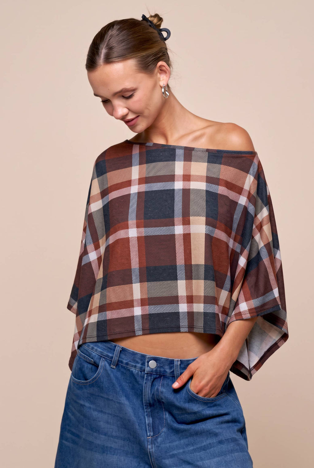 PLAID PONCHO