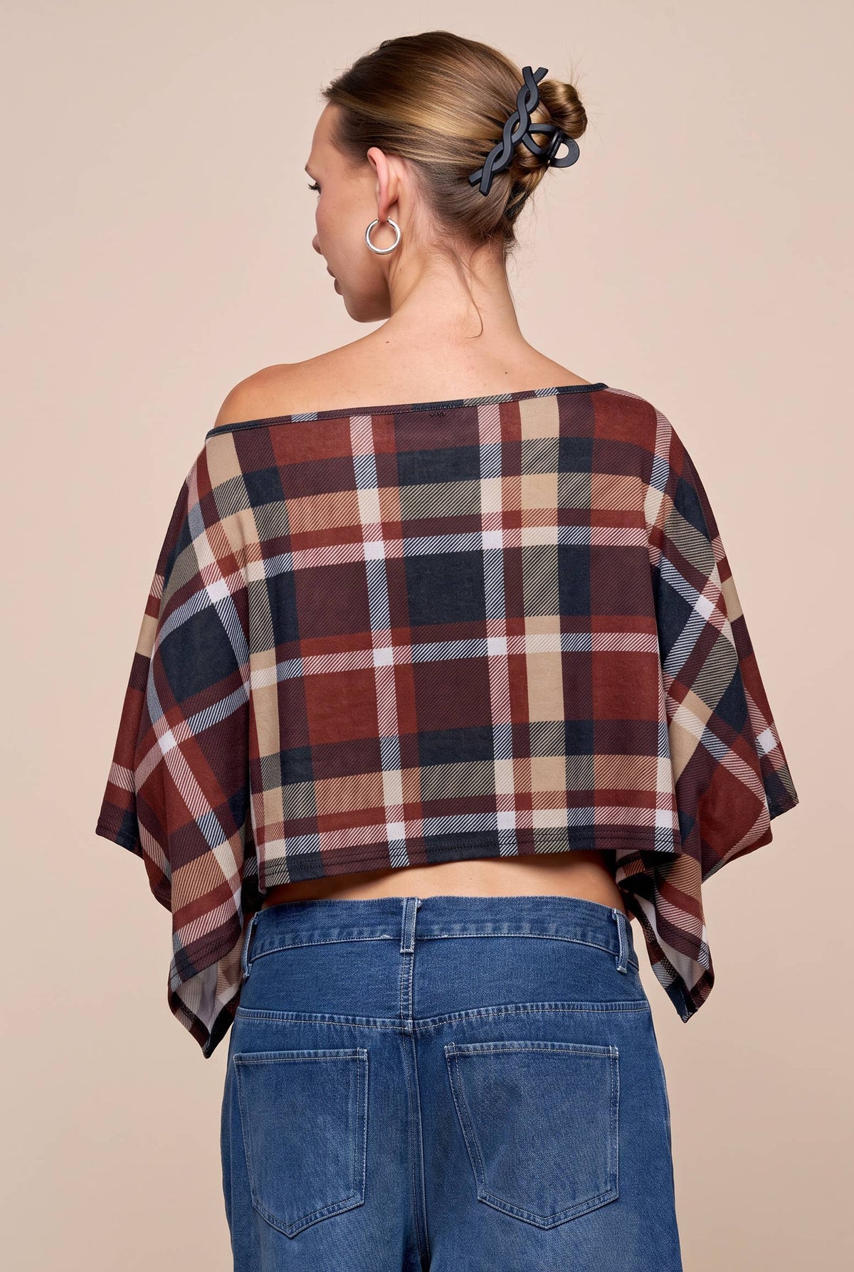 PLAID PONCHO