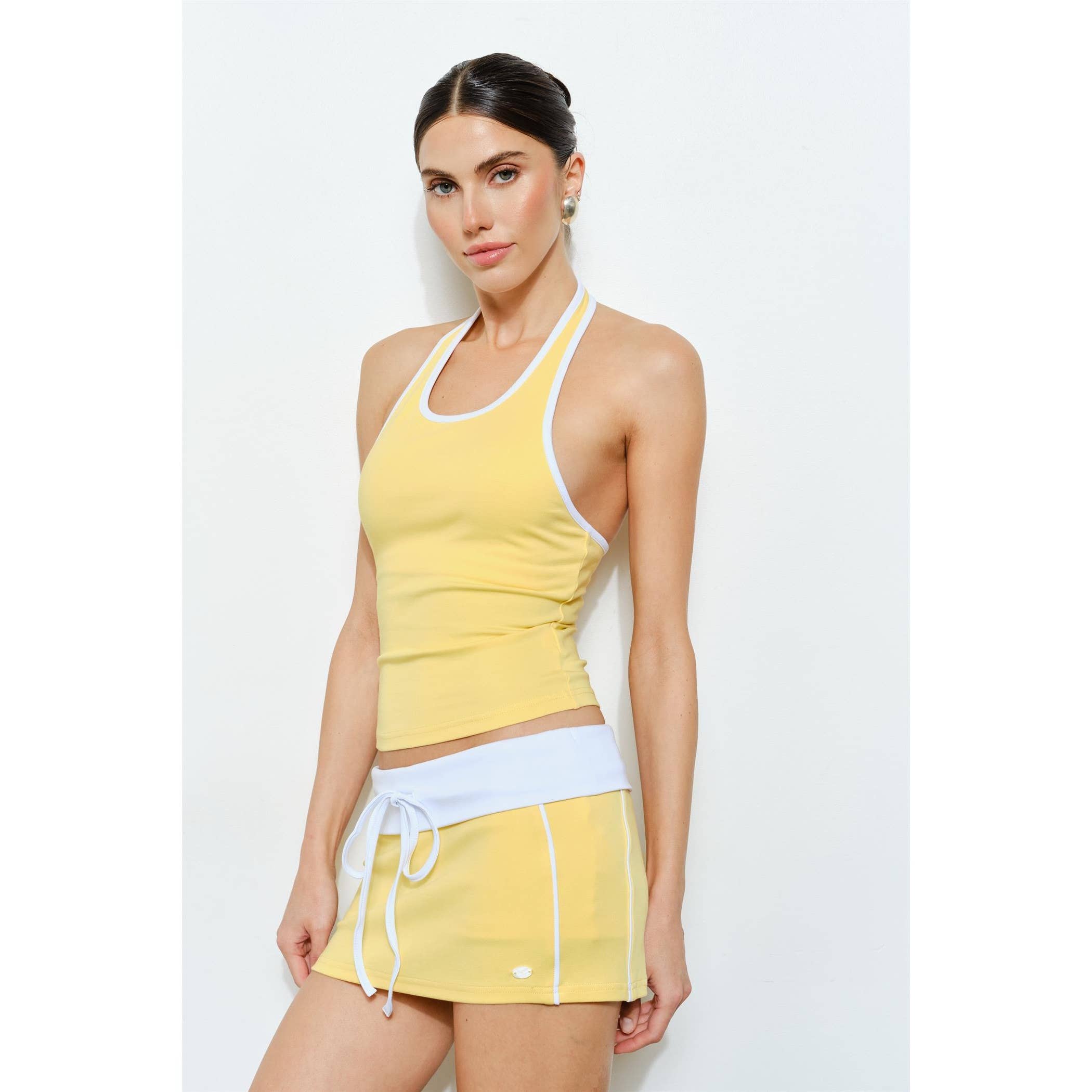 Yellow Athletic Mini Skirt