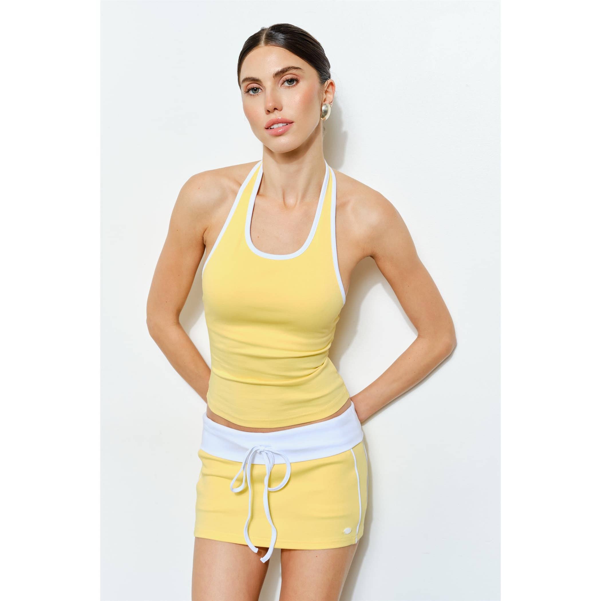 Yellow Athletic Halter Tank