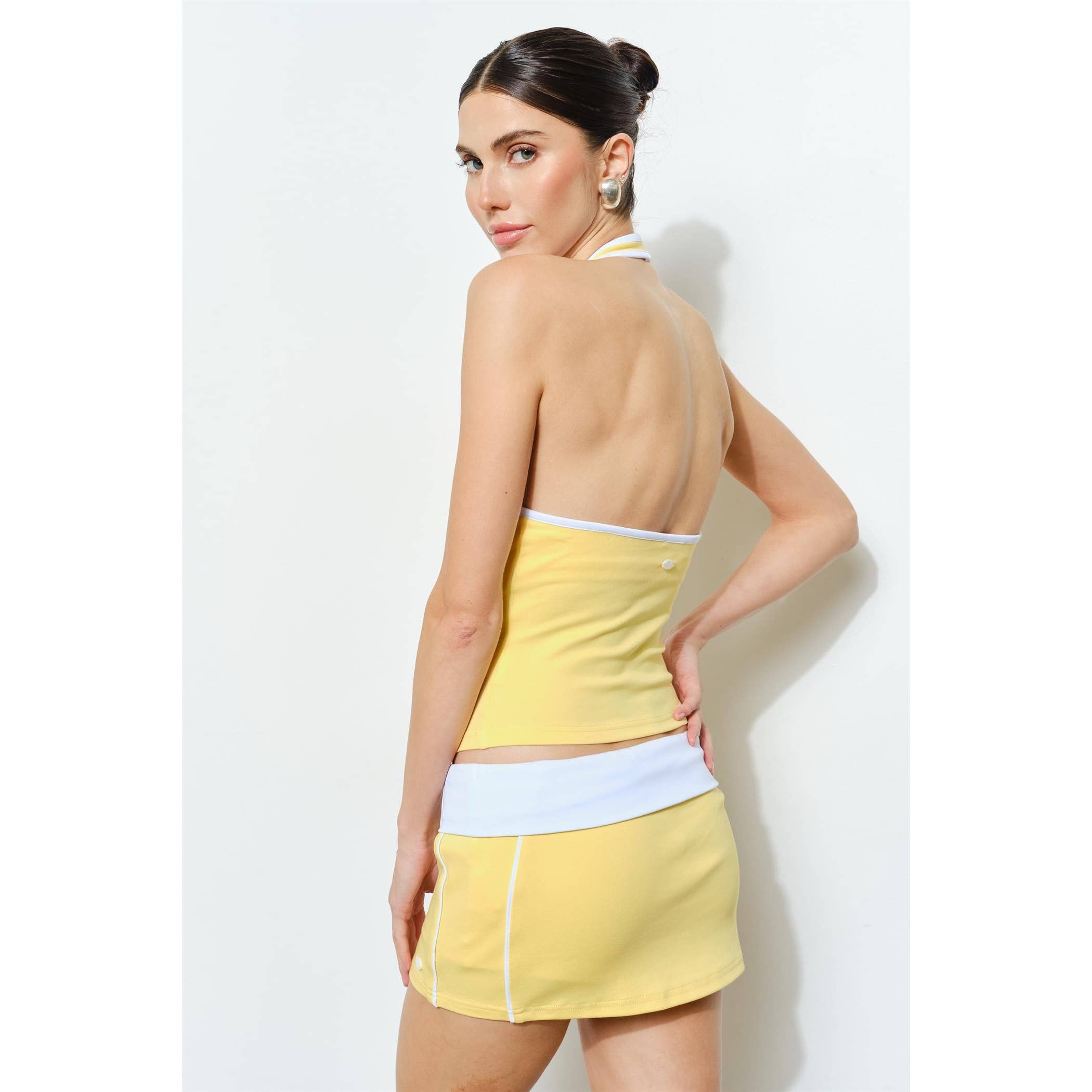 Yellow Athletic Halter Tank