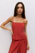 Love Letter Top | Pleated Linen Tank